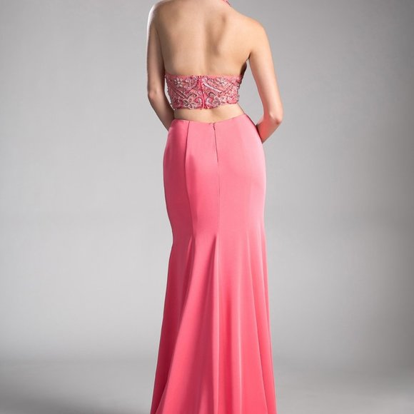 Halter Neck Mermaid Shape Side Cuts Dress CD85201 - Picture 2 of 3